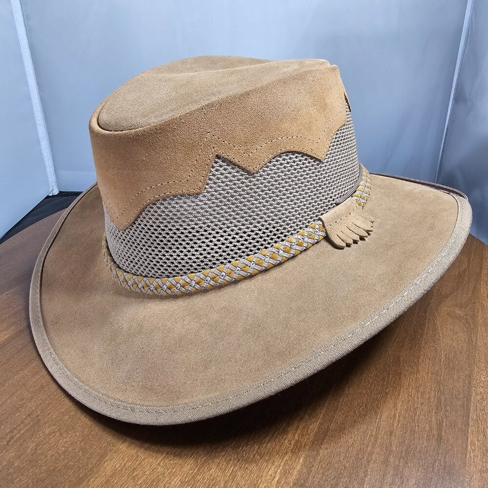 Sirocco Wide Brim Suede Sun Hat | American Hat Makers Tan | NWT | XX-LARGE 7 7/8